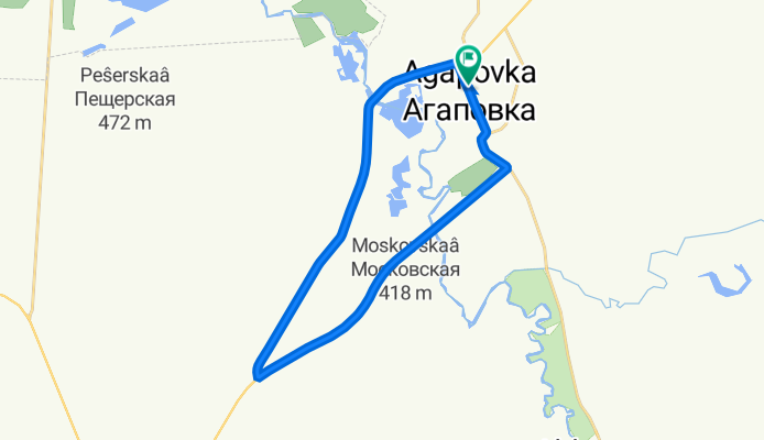От улица Дорожная 33, Агаповка до улица Дорожная 33, Агаповка