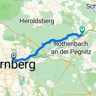 Pirckheimerstraße 110, Nürnberg nach Siebenkeesstraße 25, Lauf an der Pegnitz