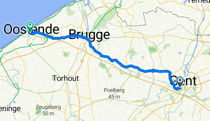 Koningin Maria Hendrikaplein 1, Gent naar Rietstraat 48, Oostende