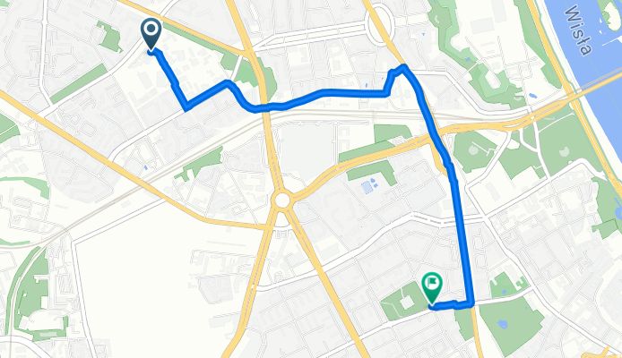 Zygmunta Krasińskiego 41B, Warsaw to Ludwika Zamenhofa, Warsaw