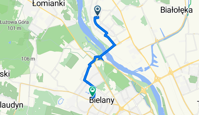 Antoniego Pajdaka 8–10, Warszawa do al W Reymonta 21, Warszawa