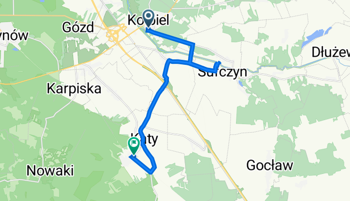 Tadeusza Kościuszki 23, Kołbiel do Żurawinowa 64, Zabieżki