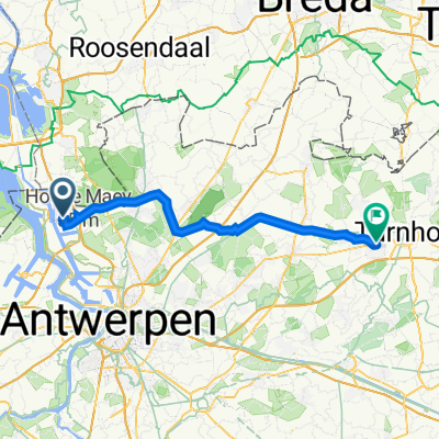 Oude Papenstraat 10, Antwerpen naar Tramstraat 4, Vosselaar