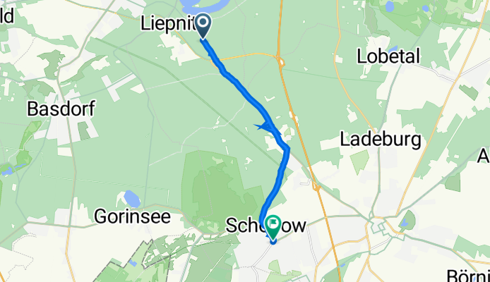 Bernau bei Berlin nach Dorfstraße 42, Bernau bei Berlin