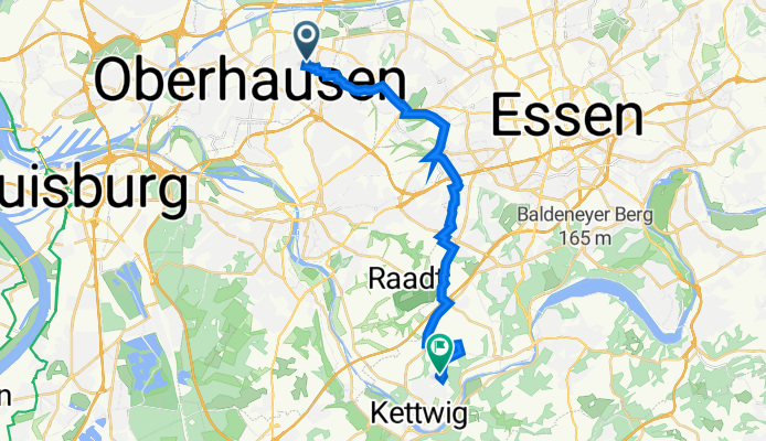 Alte Heid 1, Oberhausen nach Neckarstraße 74, Essen