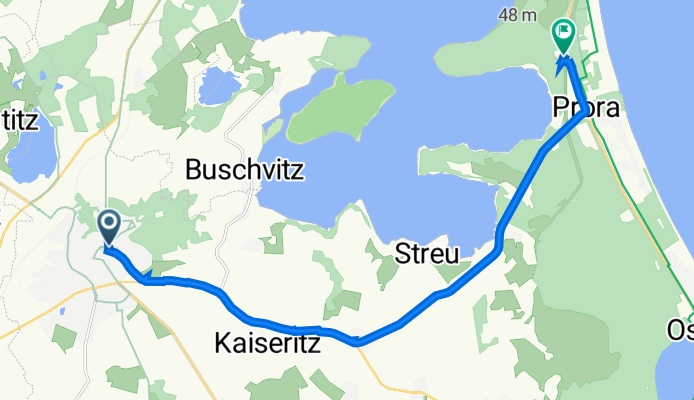 Markt 15, Bergen auf Rügen nach Proraer Chaussee 60, Binz