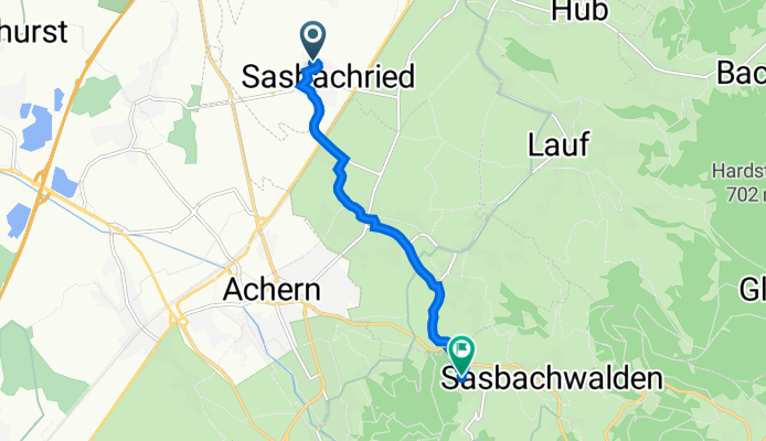 От Am Muhrgraben 28, Achern до Allmendweg 8, Sasbachwalden