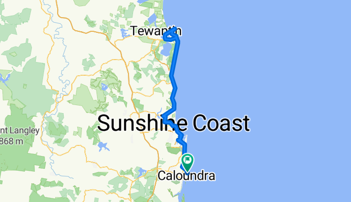 Caloundra - Mooloolaba - Marochydore - Coolum - Noosaville - Noosa - Coolum - Maroochydore - Mooloolaba - Caloundra 