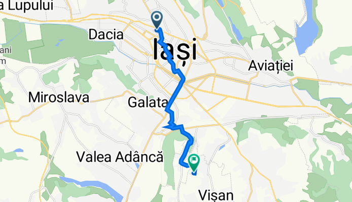 Strada Păcurari, 9, Iaşi to Strada Regina Maria, Bârnova