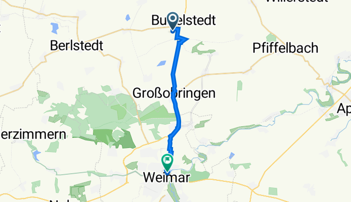 Am Feldschlößchen 7, Am Ettersberg nach Friedensstraße 42, Weimar