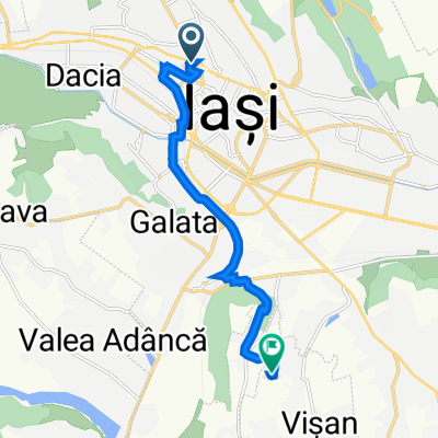 Strada Anastasie Fătu, 2, Iaşi to Strada Regina Maria, Bârnova