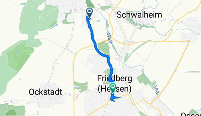Am Deutergraben 5, Bad Nauheim nach Leonhardstraße 7, Friedberg (Hessen)