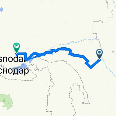 От Кавказская улица 2, Новокубанск до улица Красная 55, Динская станица