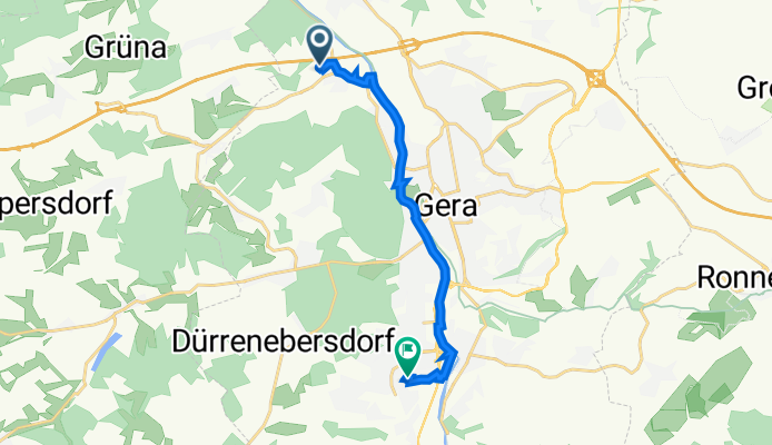 Erlbachweg 24, Gera nach Eichenstraße 20, Gera