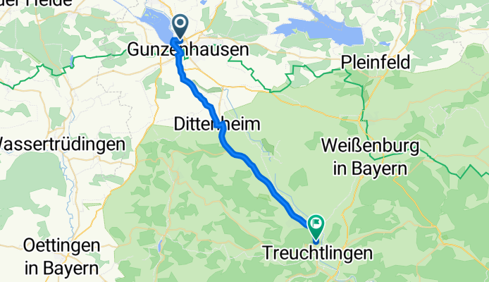 B466, Gunzenhausen nach Ansbacher Straße 29, Treuchtlingen
