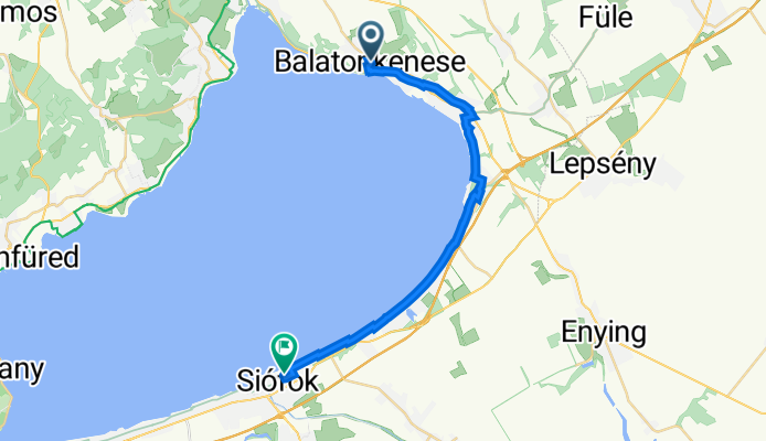 Béri Balogh Ádám tér 9, Balatonkenese do Kinizsi Pál utca 4, Siófok