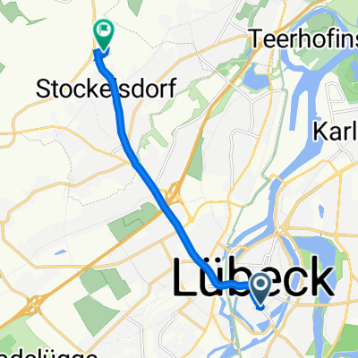 Mühlenstraße 50, 뤼베크 to Albert-Einstein-Straße 4, Stockelsdorf