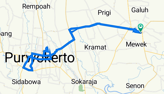 Jalan Letkol Isdiman No. 100, Kecamatan Purbalingga to Jalan Letkol Isdiman No. 103, Kecamatan Purbalingga