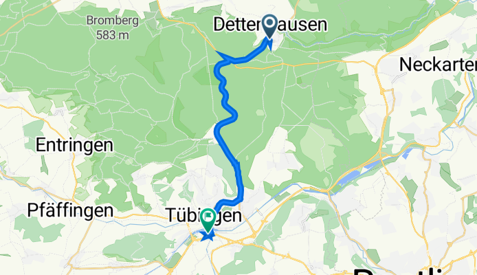 Ostmarkstraße 8, Dettenhausen nach Europaplatz 13, Tübingen