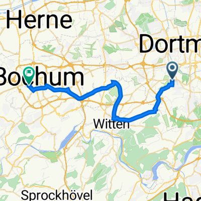 Baroper Bahnhofstraße 13, Dortmund nach Bessemerstraße 30, Bochum