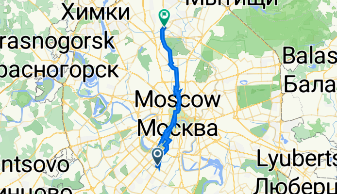 От проспект 60-летия Октября д. 18, к.1, Москва до Алтуфьевское шоссе 18В, Москва