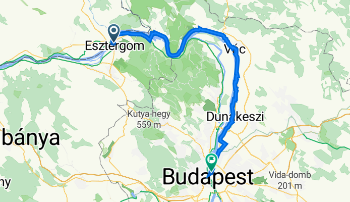 Táncsics Mihály utca 6., Esztergom to Hegedűs Gyula utca 8., Budapest