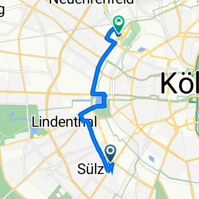 Universitätsstraße 3B, Köln nach Graeffstraße 1, Köln