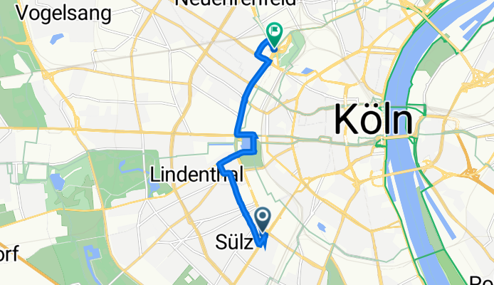 Universitätsstraße 3B, Köln nach Graeffstraße 1, Köln