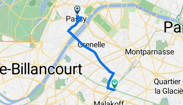 4 Rue Francisque Sarcey, Paris à 223–231 Rue Raymond Losserand, Paris