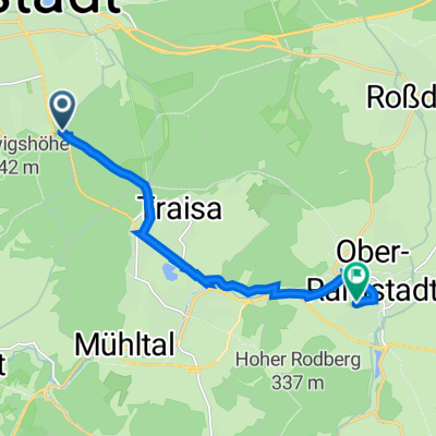 Böllenfalltorweg 10, Darmstadt nach Carlo-Mierendorff-Straße 32, Ober-Ramstadt