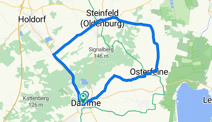 Mühlenstraße 20, Damme nach Lindenstraße 12, Damme