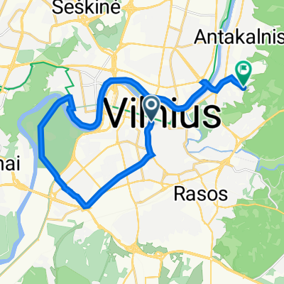 Route to Rūtų gatvė 2A, Vilnius