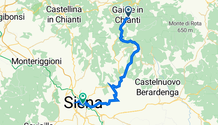 Via Guglielmo Marconi 12, Gaiole in Chianti to Costarella dei Barbieri 1, Siena