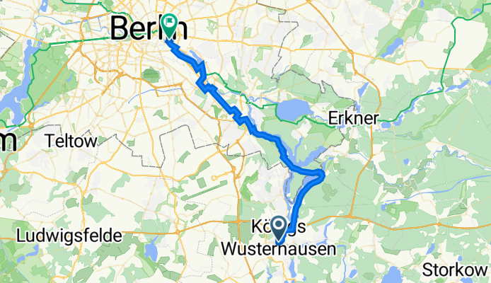 Schlossstraße, Königs Wusterhausen nach Friedrichshain-Kreuzberg, Berlin