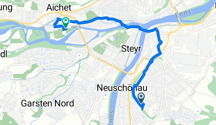 Kopernikusstraße 14, Steyr nach Wehrgrabengasse 67, Steyr