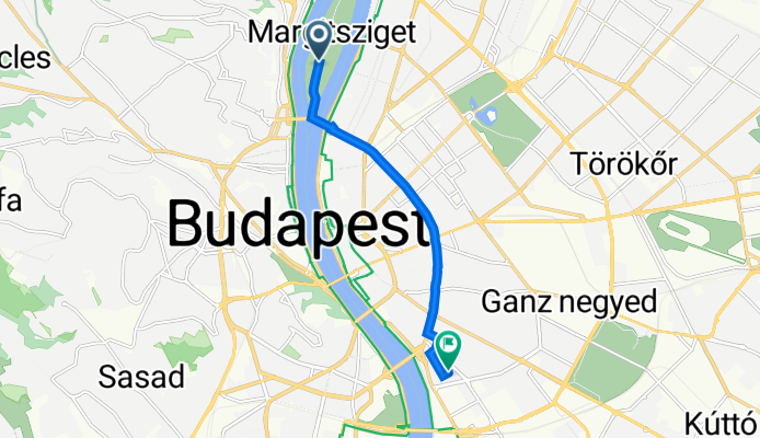 Hajós Alfréd sétány, Budapest to Dandár utca 23A., Budapest