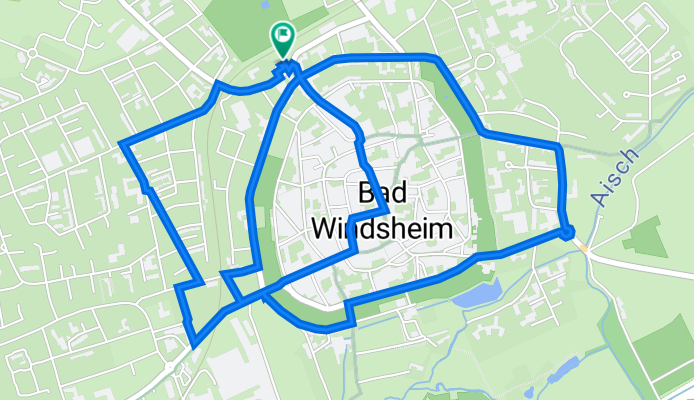 Vorgeschlagene Raddemoroute durch Bad Windsheim