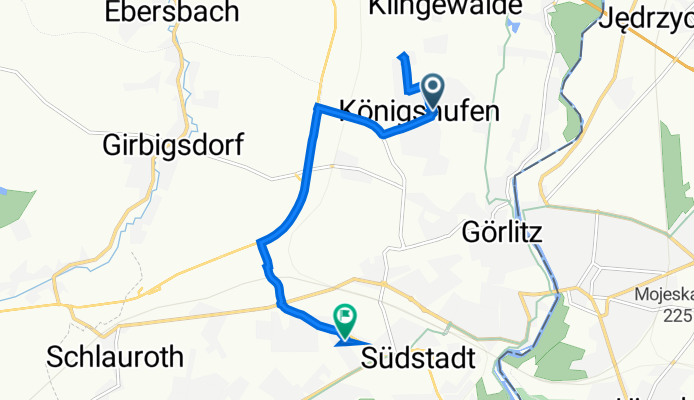 Lausitzer Straße 22, Görlitz nach Richard-Jecht-Straße 2, Görlitz