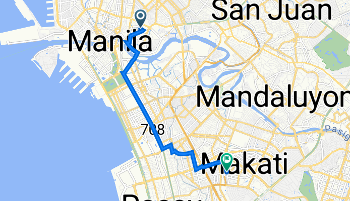 Route from Bilibid Viejo Street 1014b, Manila