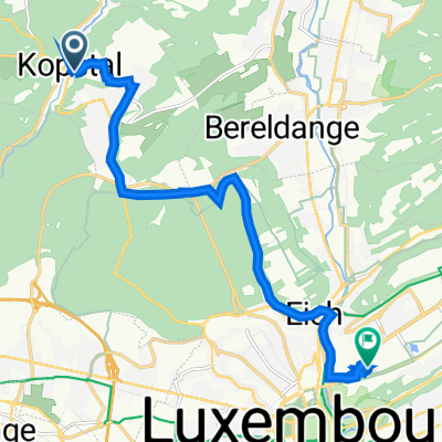 25B Chemin de Steinsel, Kopstal to Rue du Fort Niedergrünewald, Luxembourg