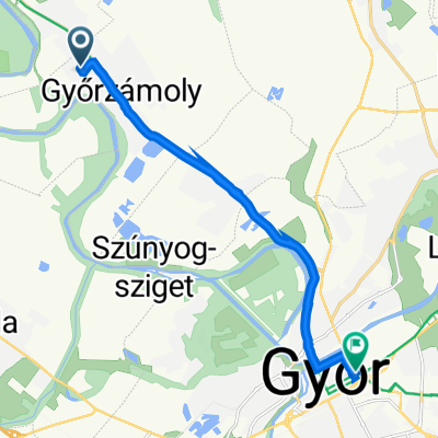 Duna út 12., Győrzámoly to Bajcsy-Zsilinszky út 63., Győr