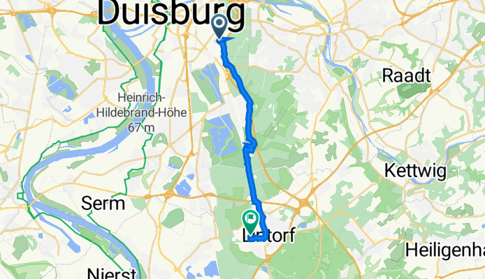 Lotharstraße 140, Duisburg nach Thunesweg 55, Ratingen