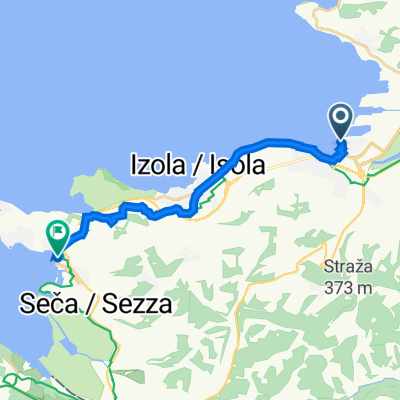 Trg Antona Ukmarja 2, Koper nach Obala 22–24, Portorož