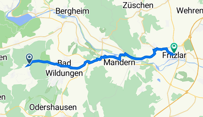 K40, Bad Wildungen nach Kasseler Straße 25, Fritzlar
