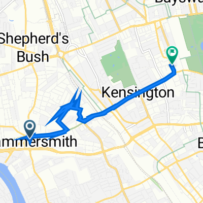 Hammersmith and Fulham, London to 28A Kensington Church St, London