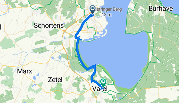 Kniphauser Deich 1, Wilhelmshaven to Am Bahnhof 1, Varel
