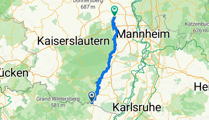 Route de Schweigen 5, Wissembourg nach Weinstraße 90, Bockenheim an der Weinstraße
