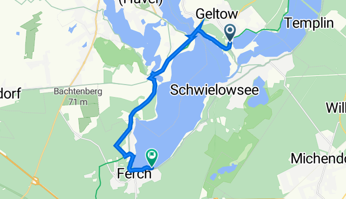 Caputher Chaussee, Schwielowsee nach Dorfstraße 39, Schwielowsee