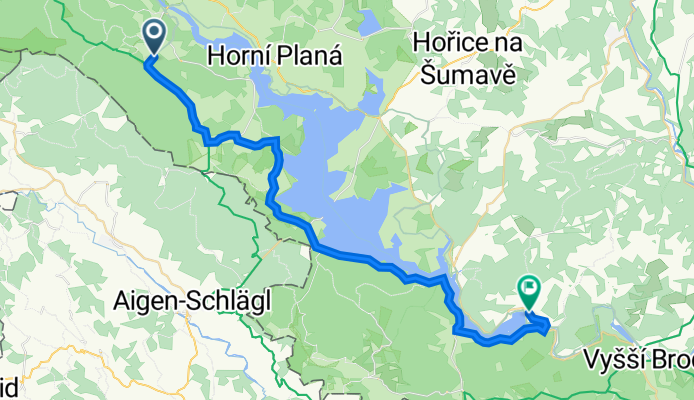 Silnice bez názvu, Nová Pec nach Lipno nad Vltavou