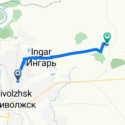 От улица Фридриха Энгельса 16, Приволжск до Неизвестная дорога, Ильицыно